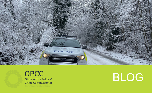 Police car in snow